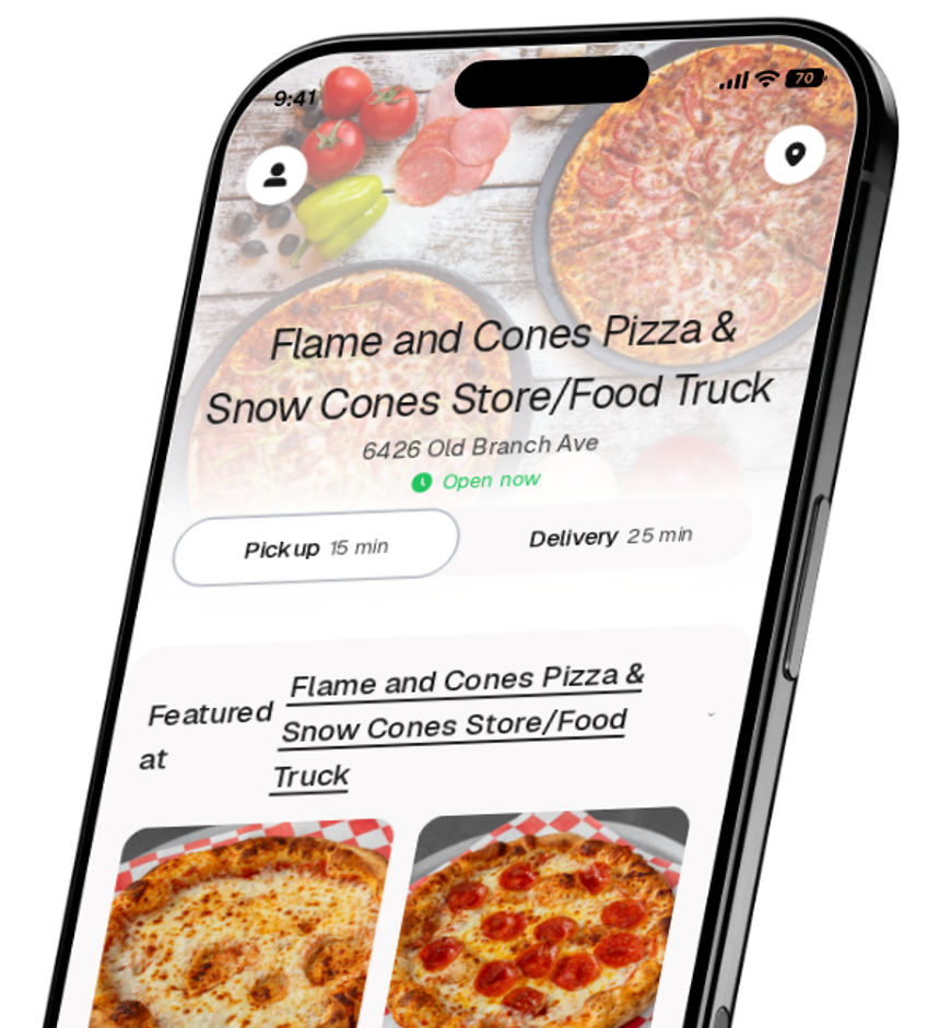 Flame and Cones Pizza & Snow Cones Store/Food Truck app preview